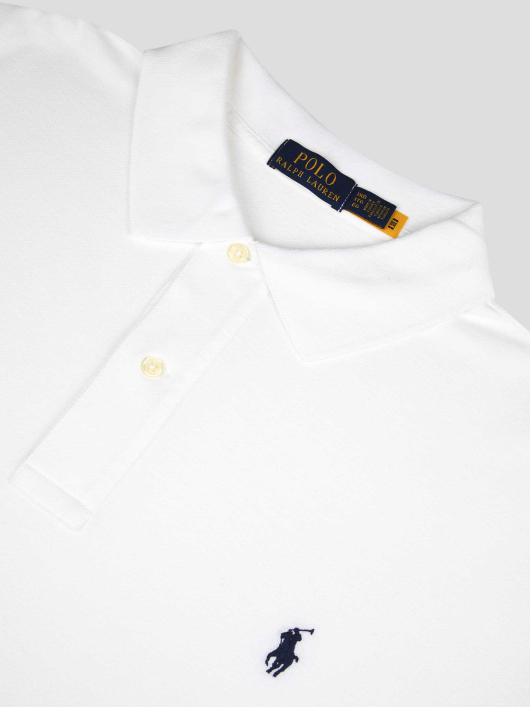 Polo Piqué Uni Grande Taille Blanc