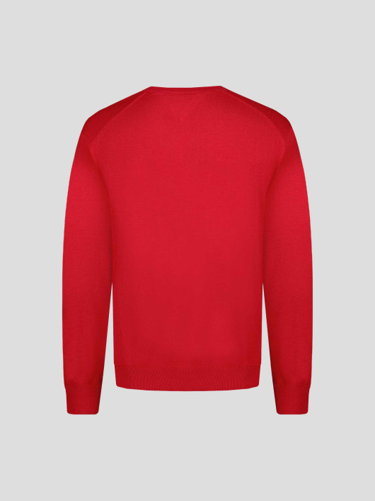 Pull Coll V Coton Grande Taille Rouge