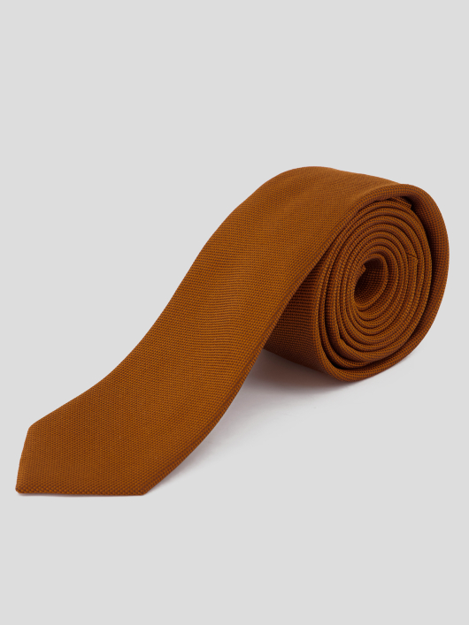 Cravate en Soie Texturée Grande Taille Camel | Capelstore