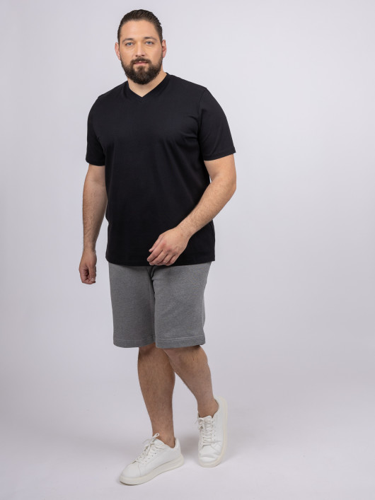 T-shirt Louis Col V Noir Capel Grande Taille