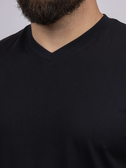 T-shirt Louis Col V Noir Capel Grande Taille
