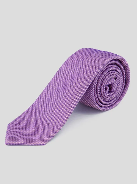 Cravate en Soie Texturée Violine Grande Taille | Capelstore