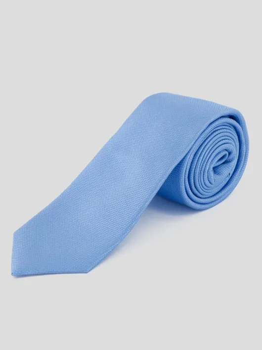 Cravate en Soie Texturée Ciel Grande Taille | Capelstore