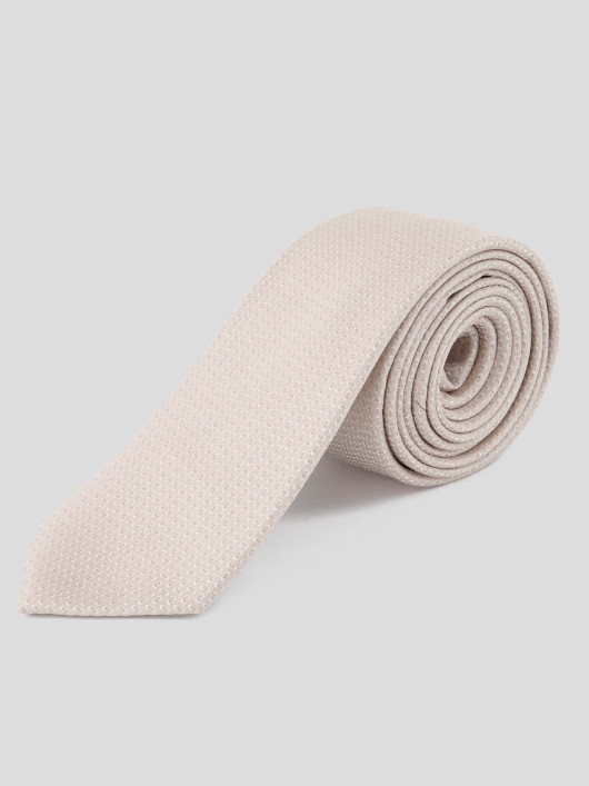 Cravate en Soie Champagne Texturée Grande Taille | Capelstore