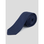 Cravate en Soie Micro Pois sur Fond Marine Grande Taille | Capelstore
