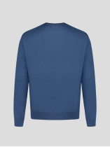 Pull Coll V Coton Grande Taille Bleu | Capelstore