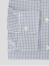 Chemise à Carreaux Grande Taille Blanche et Bleue