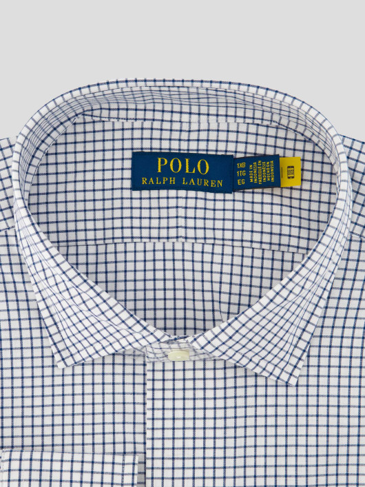 Chemise à Carreaux Grande Taille Blanche et Bleue