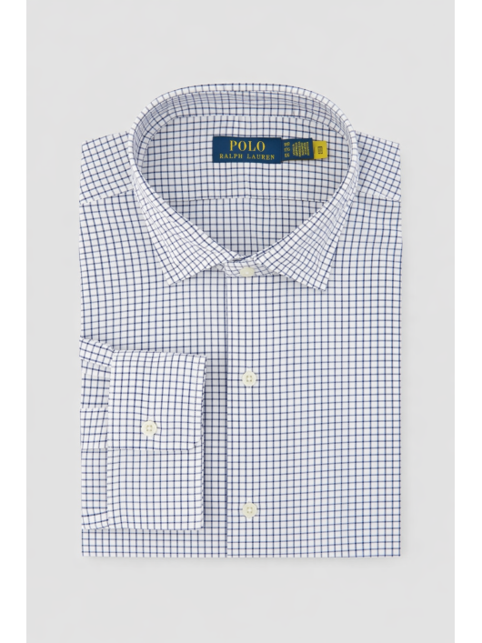 Chemise à Carreaux Grande Taille Blanche et Bleue