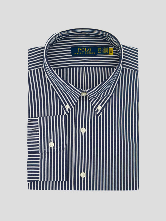 Chemise Rayée Grande Taille Marine et Blanche