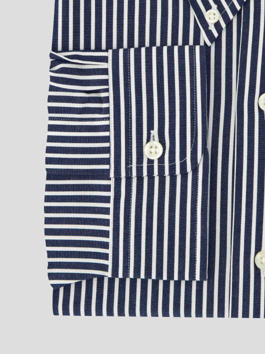 Chemise Rayée Grande Taille Marine et Blanche