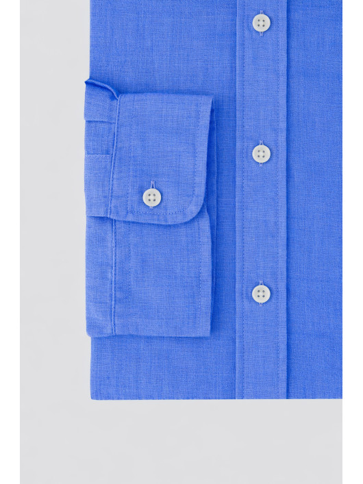 Chemise en Lin Grande Taille Bleue