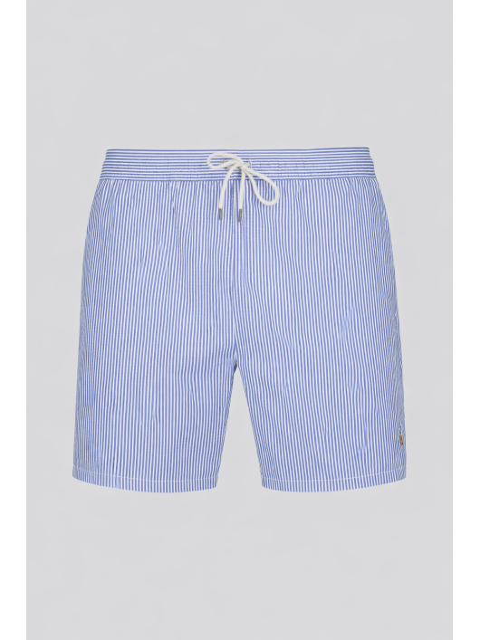 Maillot de Bain Seersucker Grande Taille Bleu et Blanc