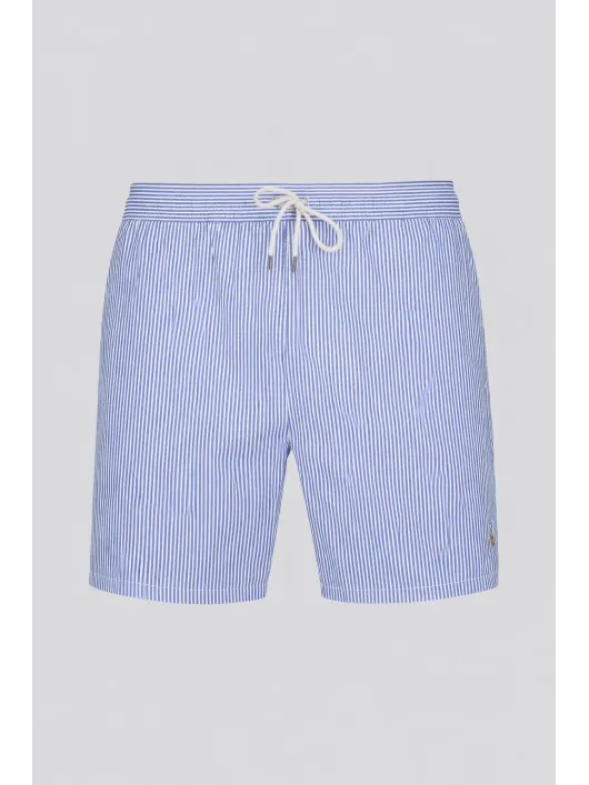 Maillot de Bain Seersucker Grande Taille Bleu et Blanc
