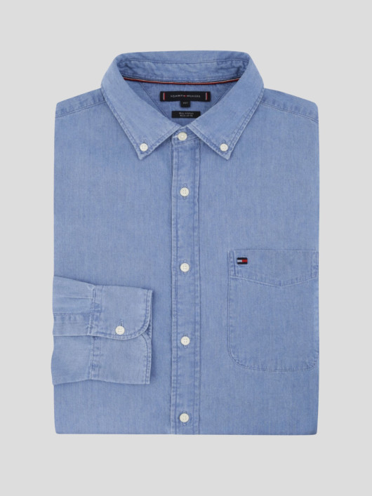 Chemise Denim Grande Taille Délavée