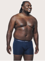 Pack 3 Boxers Unis Bleu Marine  Grande Taille Eminence - Capelstore