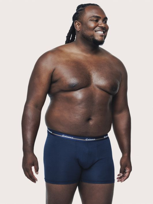 Pack 3 Boxers Unis Bleu Marine  Grande Taille Eminence - Capelstore