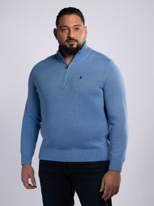 Pull Col Camionneur Grande Taille Bleu