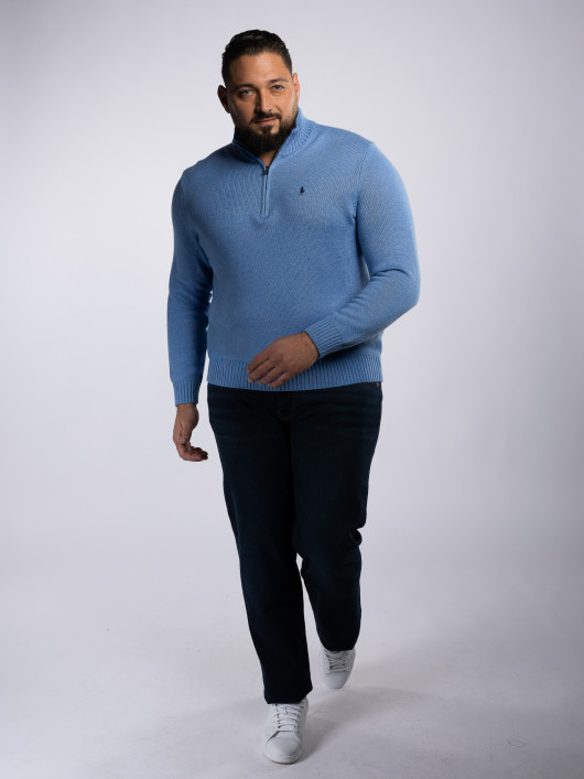 Pull Col Camionneur Grande Taille Bleu