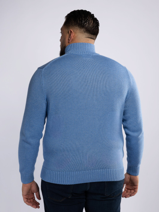 Pull Col Camionneur Grande Taille Bleu