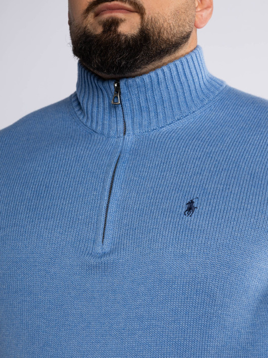 Pull Col Camionneur Grande Taille Bleu