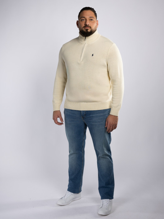 Pull Col Camionneur Uni Grande Taille