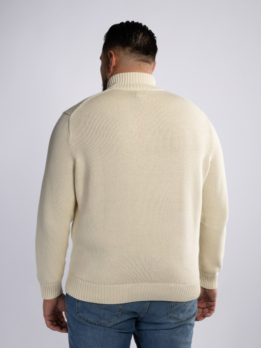 Pull Col Camionneur Uni Grande Taille