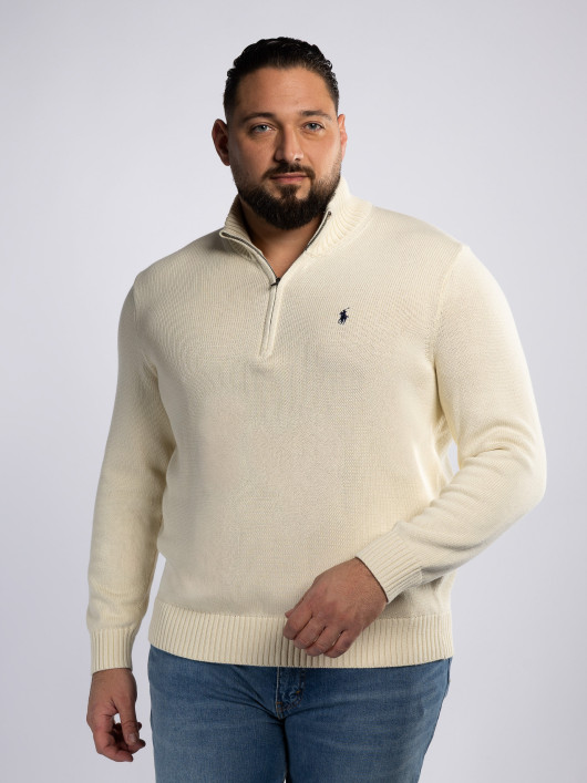 Pull Col Camionneur Uni Grande Taille