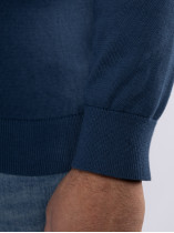 Pull Coll V Coton Grande Taille Bleu | Capelstore