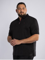 Polo Zippé Interlock Grande Taille Noir