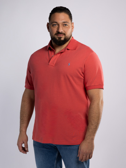 Polo Piqué Uni Grande Taille Rouge