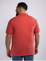 Polo Piqué Uni Grande Taille Rouge