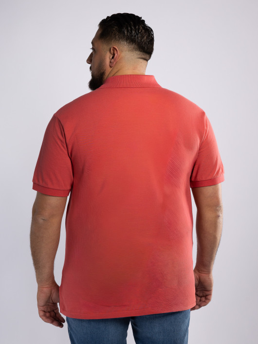 Polo Piqué Uni Grande Taille Rouge