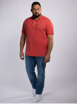 Polo Piqué Uni Grande Taille Rouge