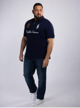 Polo Piqué Motifs Grande Taille Bleu Marine