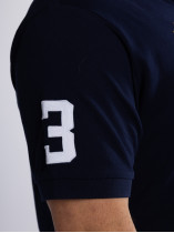 Polo Piqué Motifs Grande Taille Bleu Marine