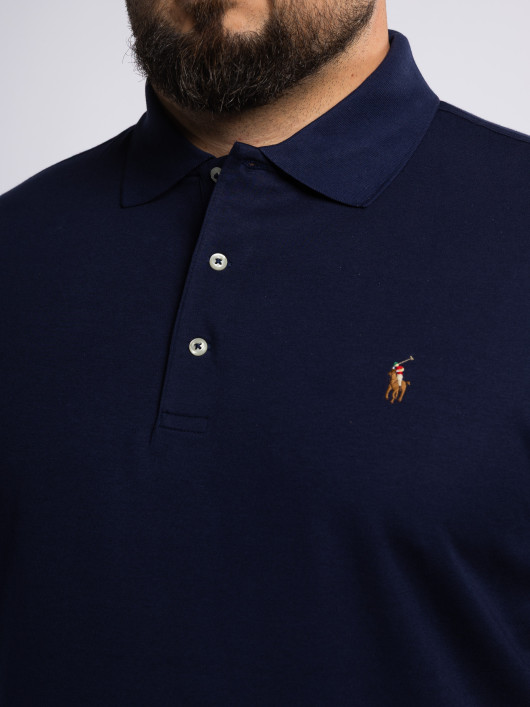 Polo Interlock Grande Taille Bleu Marine