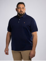 Polo Interlock Grande Taille Bleu Marine