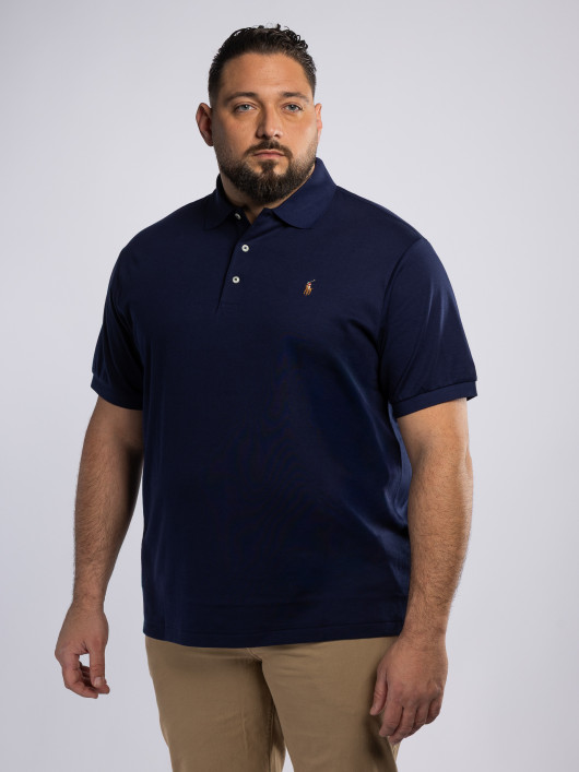 Polo Interlock Grande Taille Bleu Marine