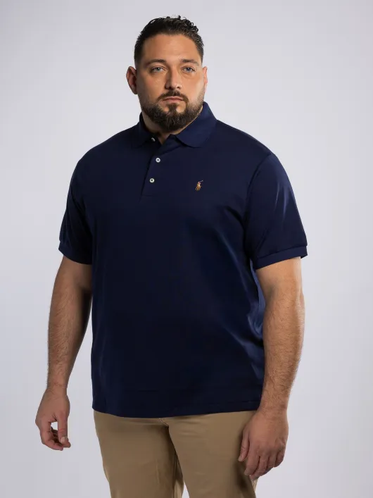Polo Interlock Grande Taille Bleu Marine