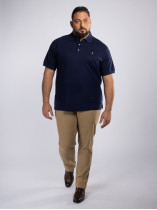 Polo Interlock Grande Taille Bleu Marine