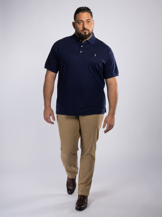 Polo Interlock Grande Taille Bleu Marine