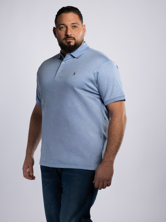 Polo Interlock Grande Taille Bleu Ciel