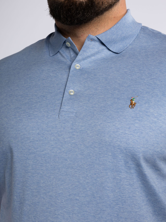 Polo Interlock Grande Taille Bleu Ciel