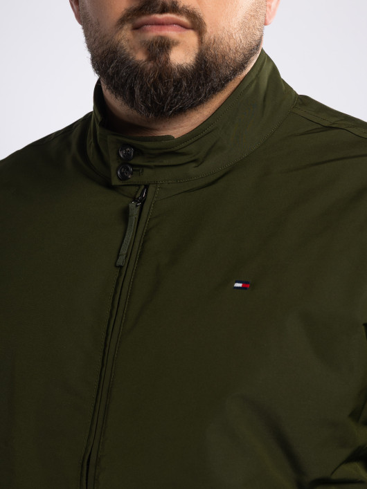 Blouson Col Droit Grande Taille Vert