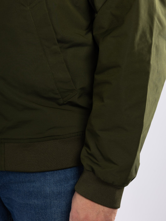 Blouson Col Droit Grande Taille Vert