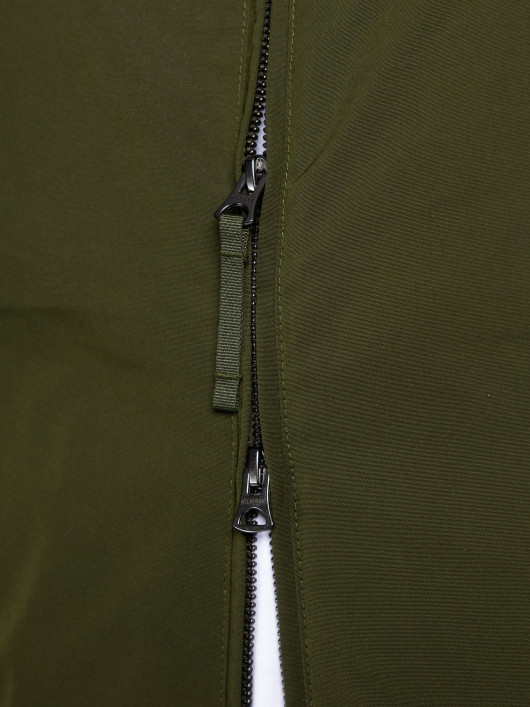 Blouson Col Droit Grande Taille Vert