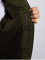 Blouson Col Droit Grande Taille Vert