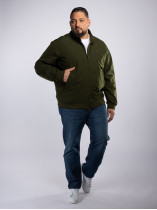 Blouson Col Droit Grande Taille Vert