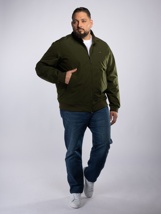 Blouson Col Droit Grande Taille Vert